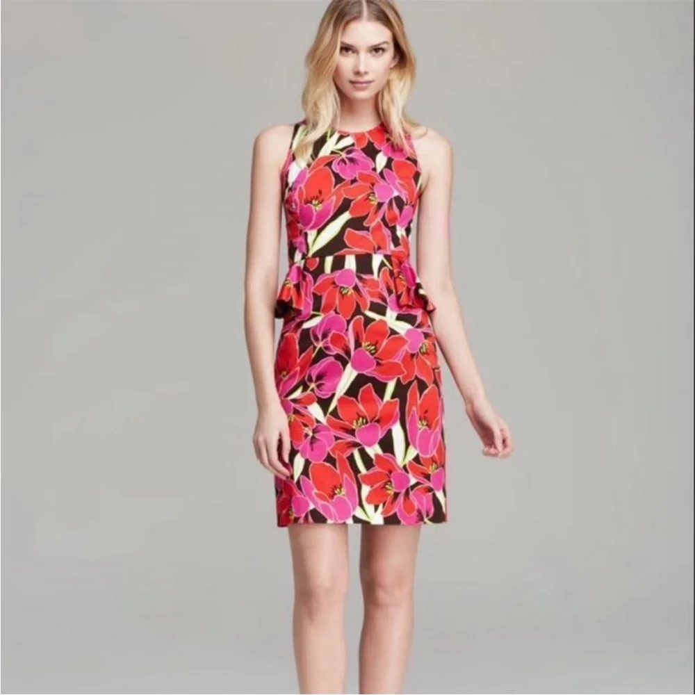 KATE SPADE NEW YORK NWOT Floral Snap Dragon Sheath Peplum Dress Size 8